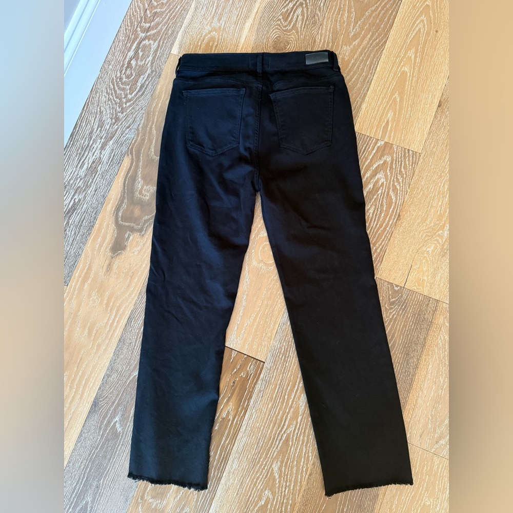 DL1961 Mara Straight Mid Rise Instasculpt Ankle Jeans Black Peached Raw - Picture 8 of 10